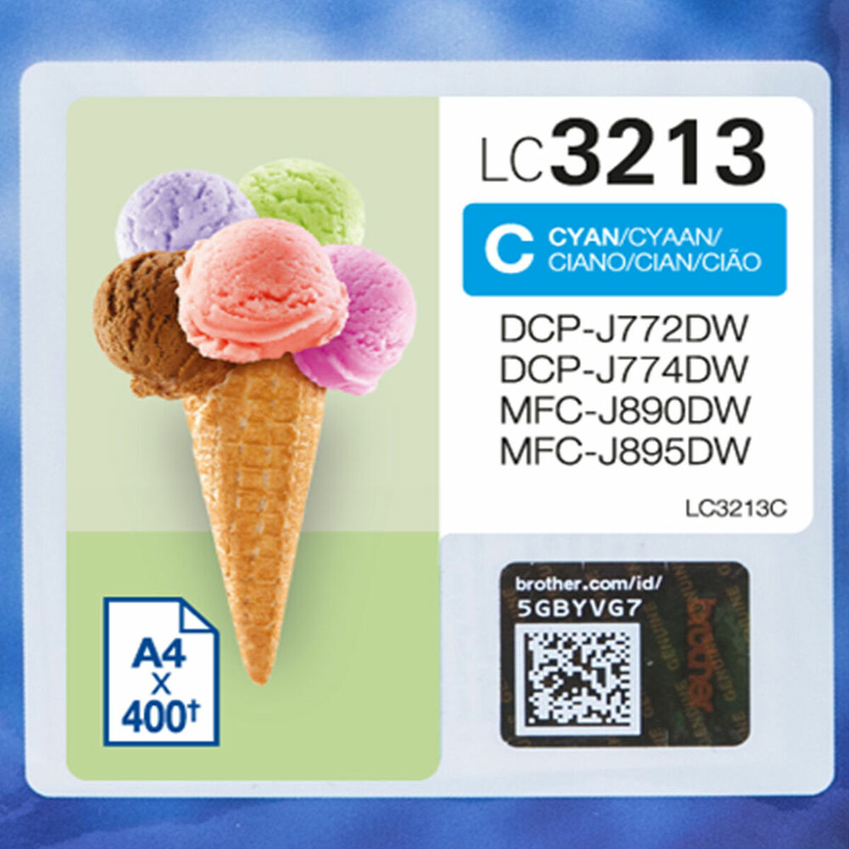 Tinteiro de Tinta Original Brother LC3213C Ciano